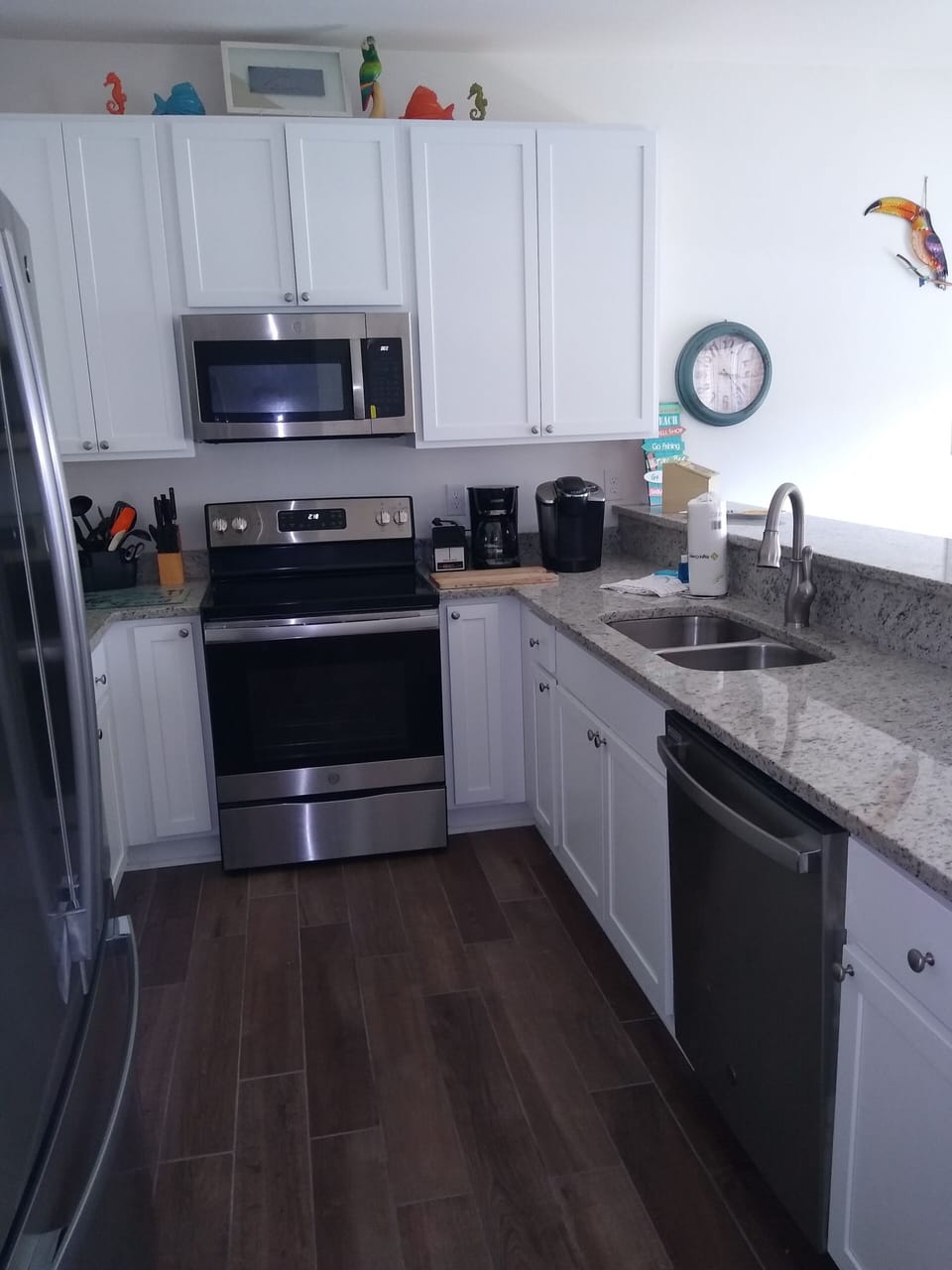 Kitchen - cabinets containing most anything you will need to cook + Keurig