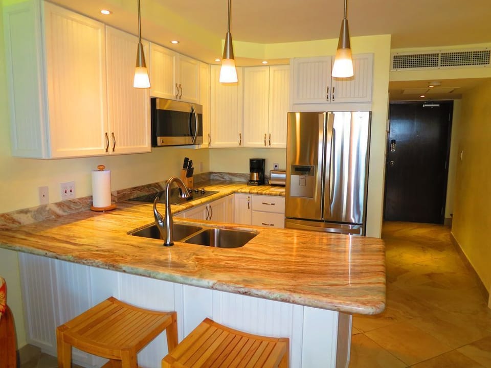 Brand new stainless steel appliances in the kitchen