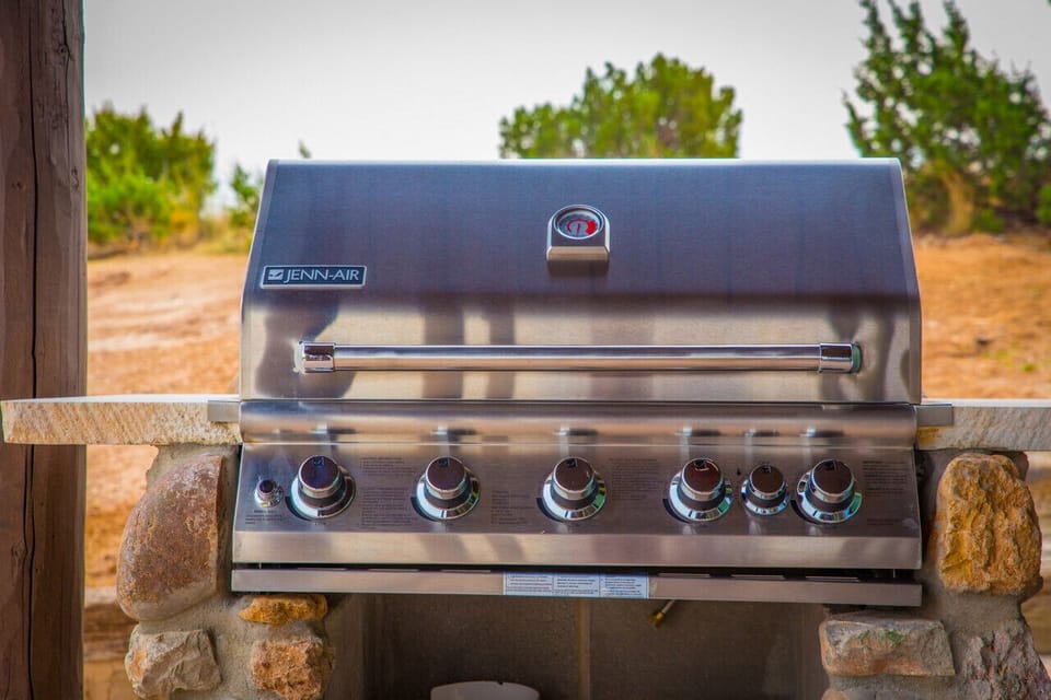 Propane grill overlooking the canyon