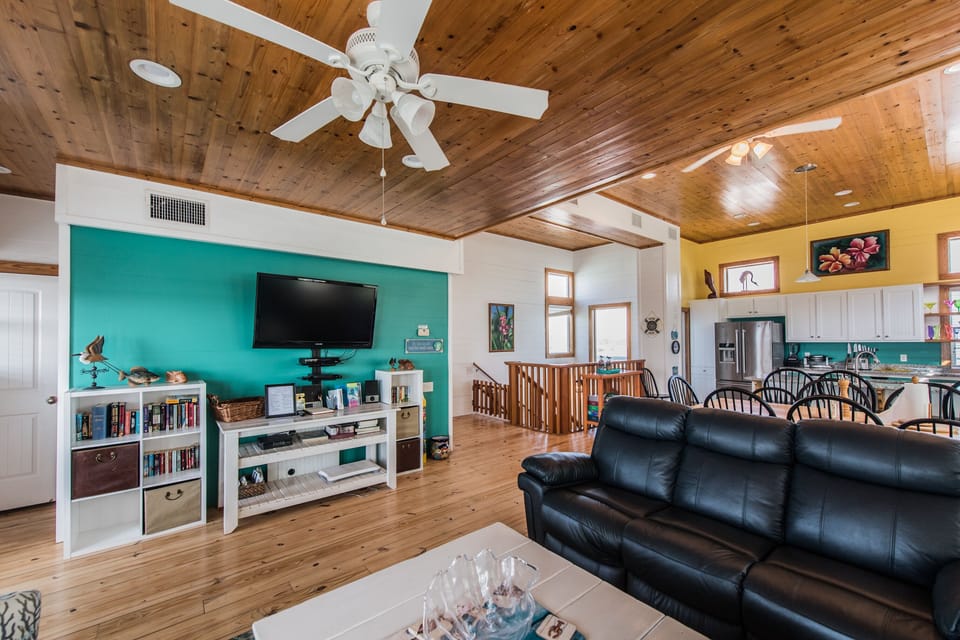 Living area with flat screen.