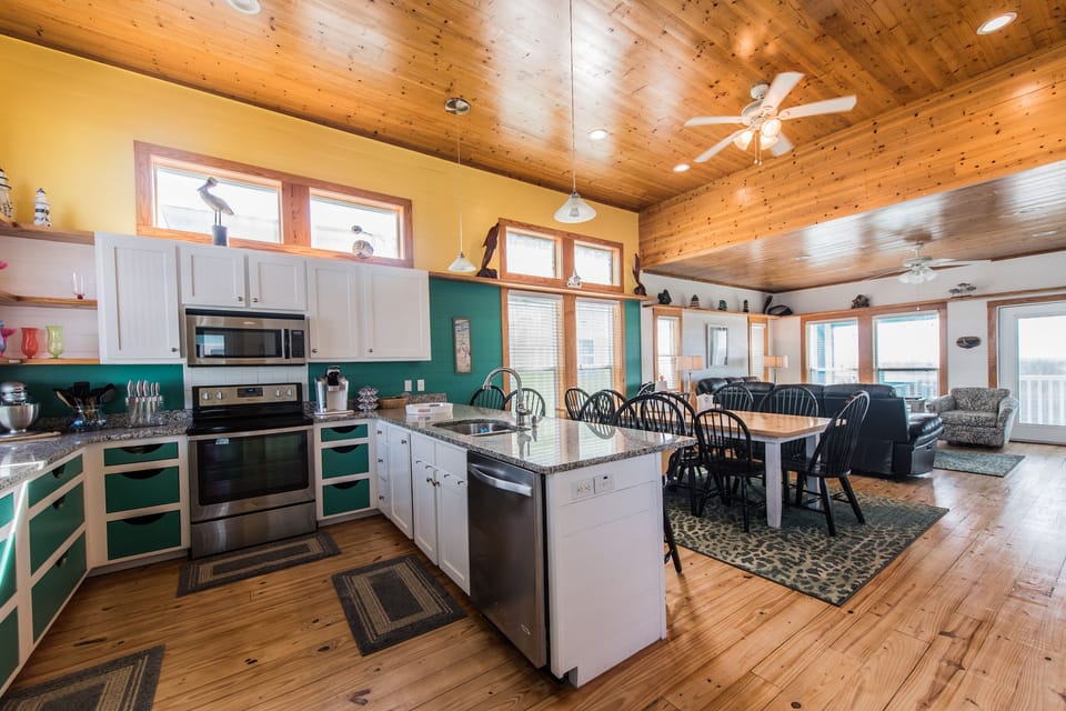 Second view of spacious kitchen and dining area