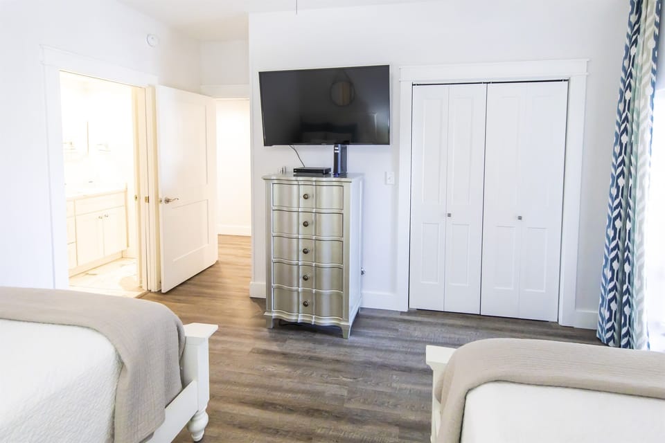 Guest bedroom chest and smart TV