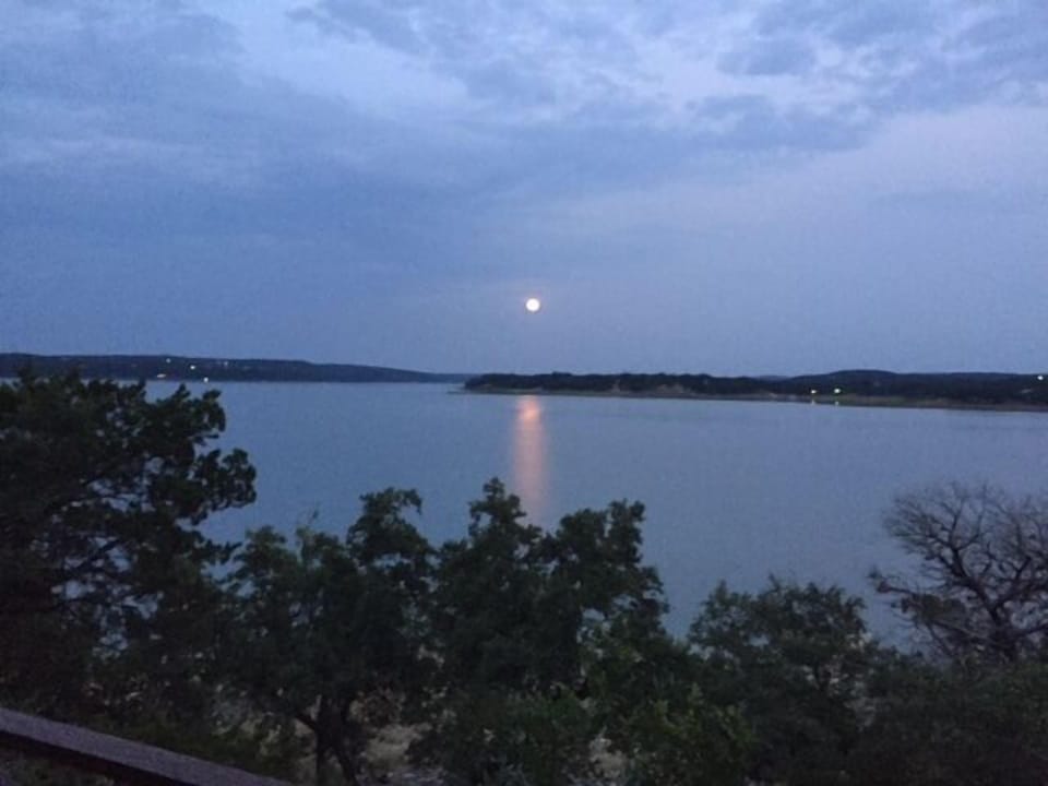 Full moon over the lake.