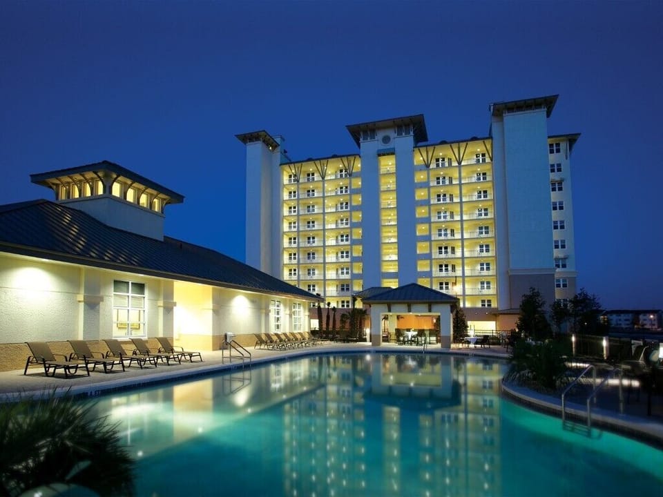 Pool view and building A