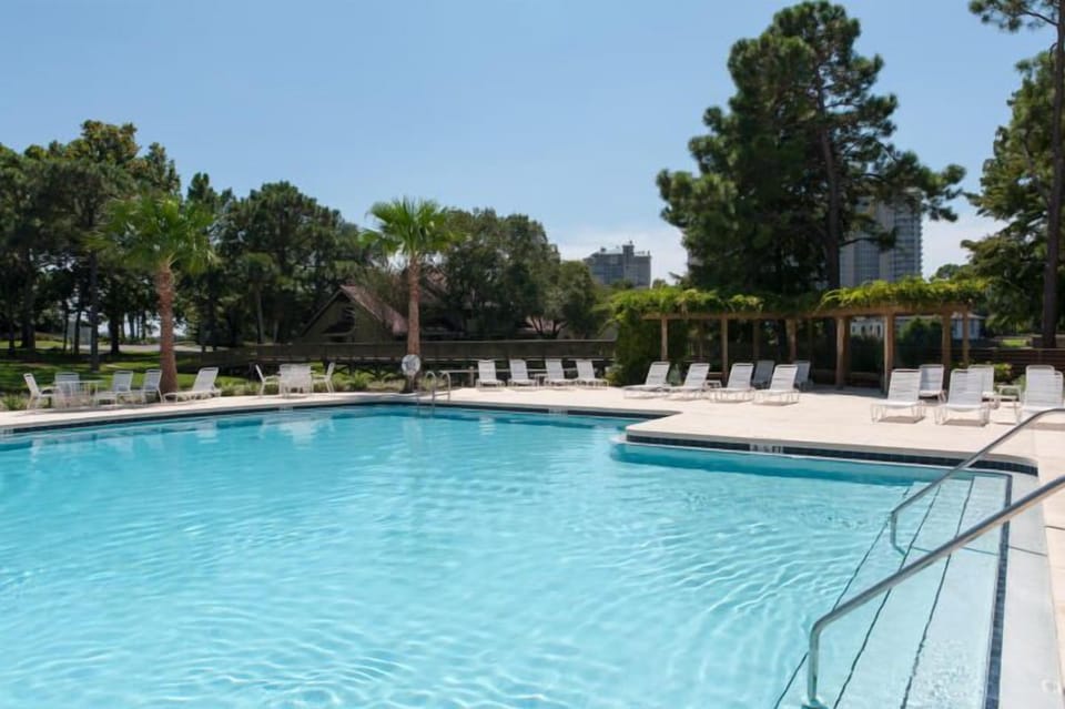 or swimming in the pool just steps away,