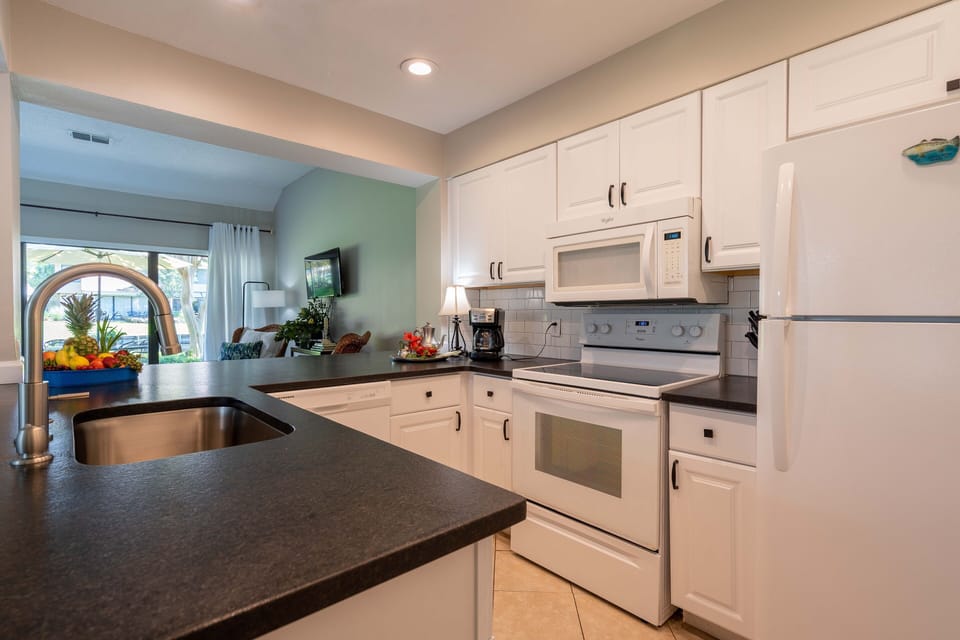 Open kitchen means the cook doesn't miss out on anything.
