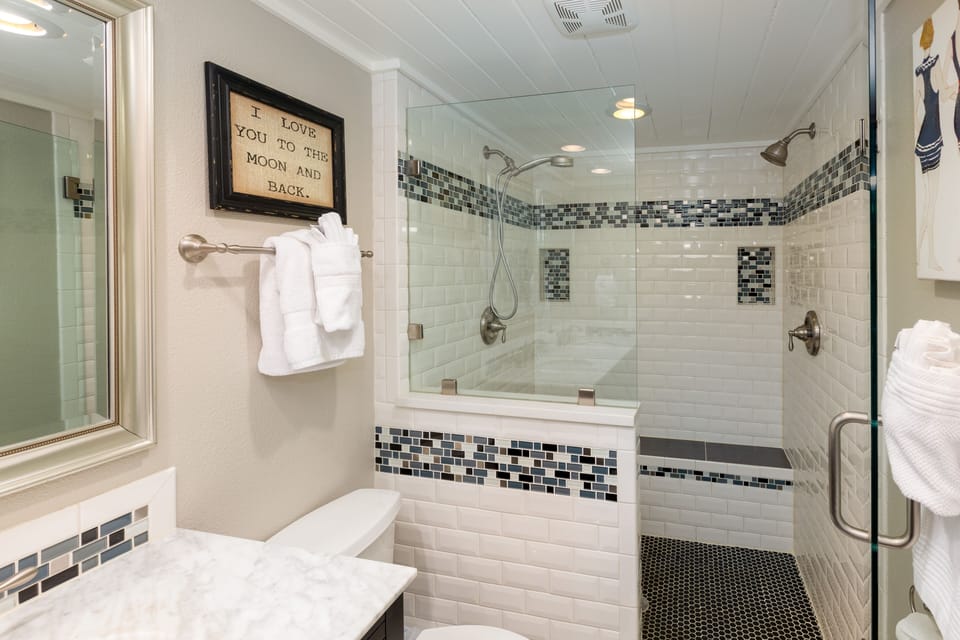 3rd bedroom master bath with dual shower heads