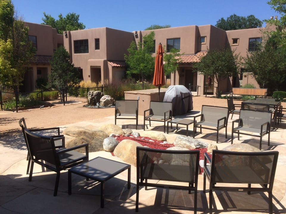 Community park with gas grill, seating and firepit