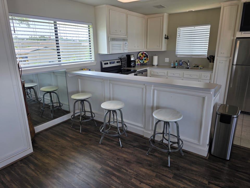 Upstairs kitchen and bar