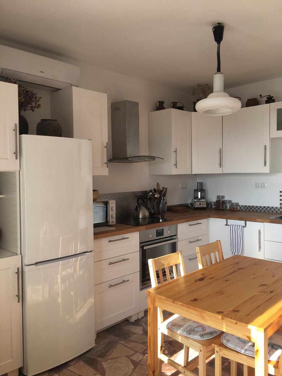 View inside the kitchen from the terrace