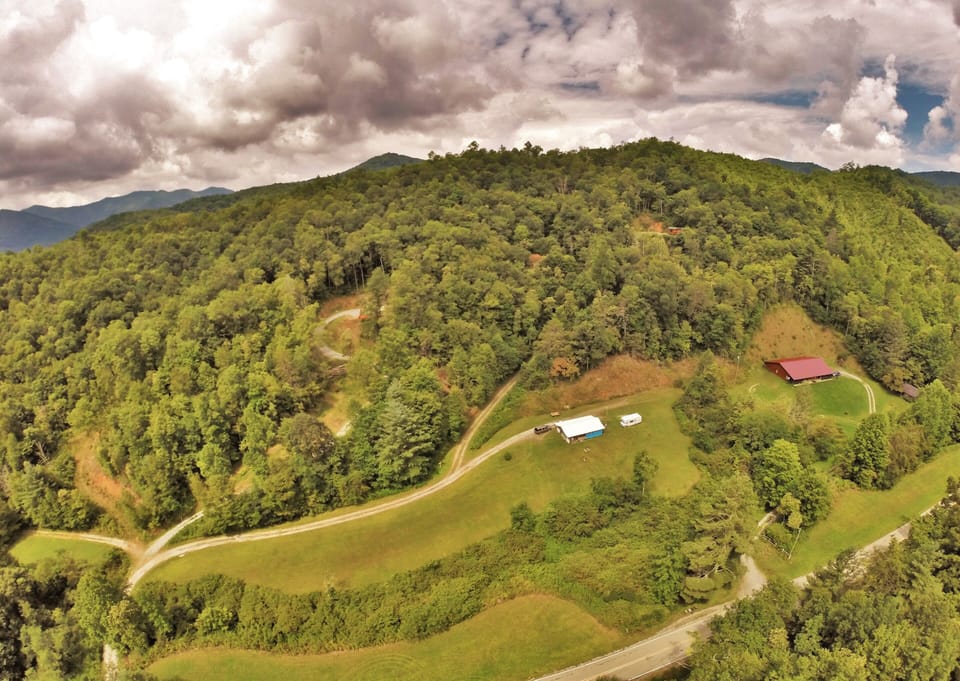 We own all that you see here.  The larger cabin in the bottom right is Uncle's.
