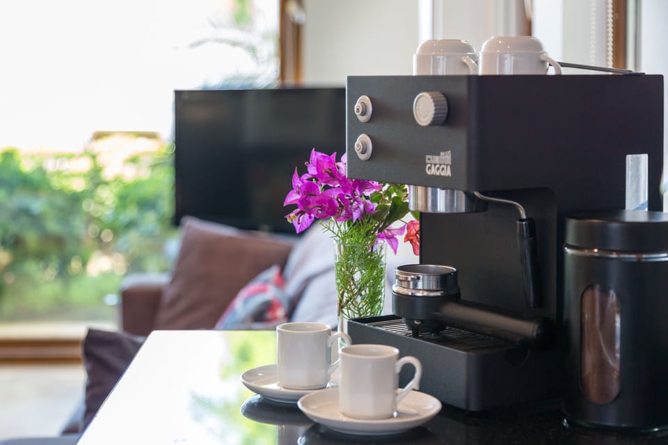 Enjoy the morning coffee from Gaggia coffee machine.