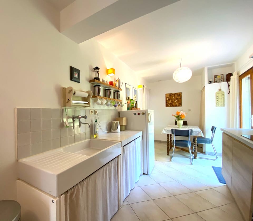 Galley Kitchen with dining area
