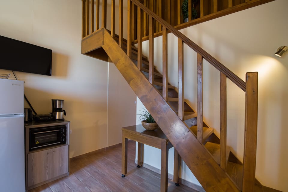 The loft's staircase