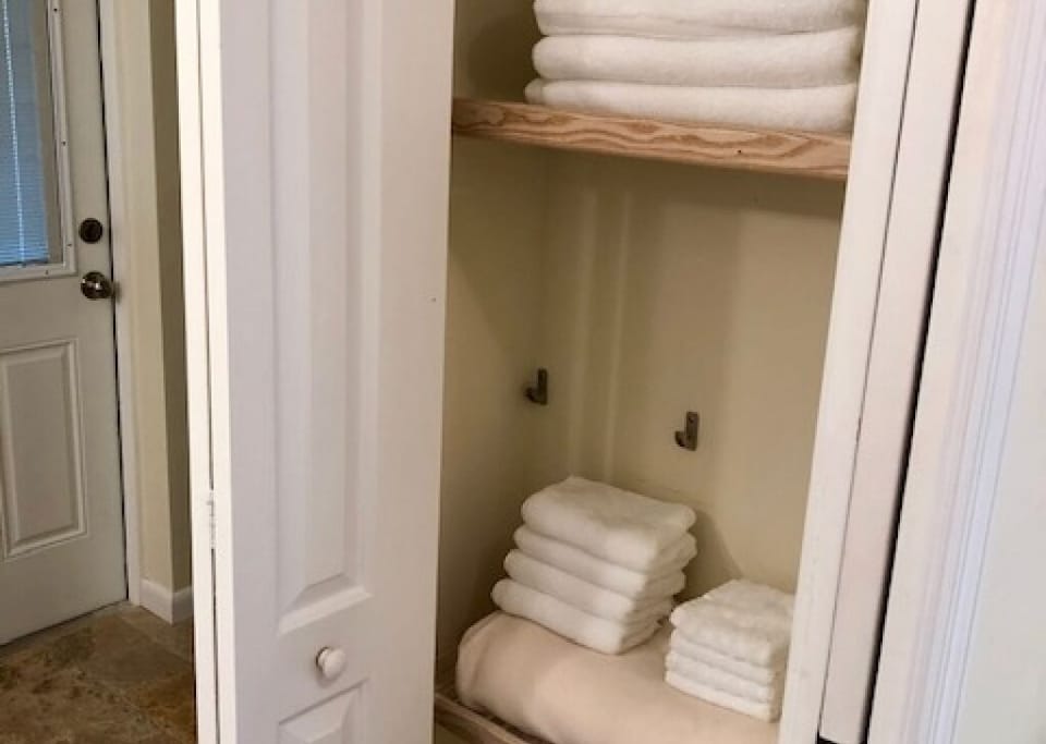 Pool house villa linen closet