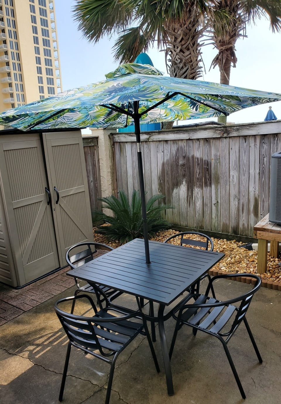 Enclosed Private Patio with Charcoal Grill
