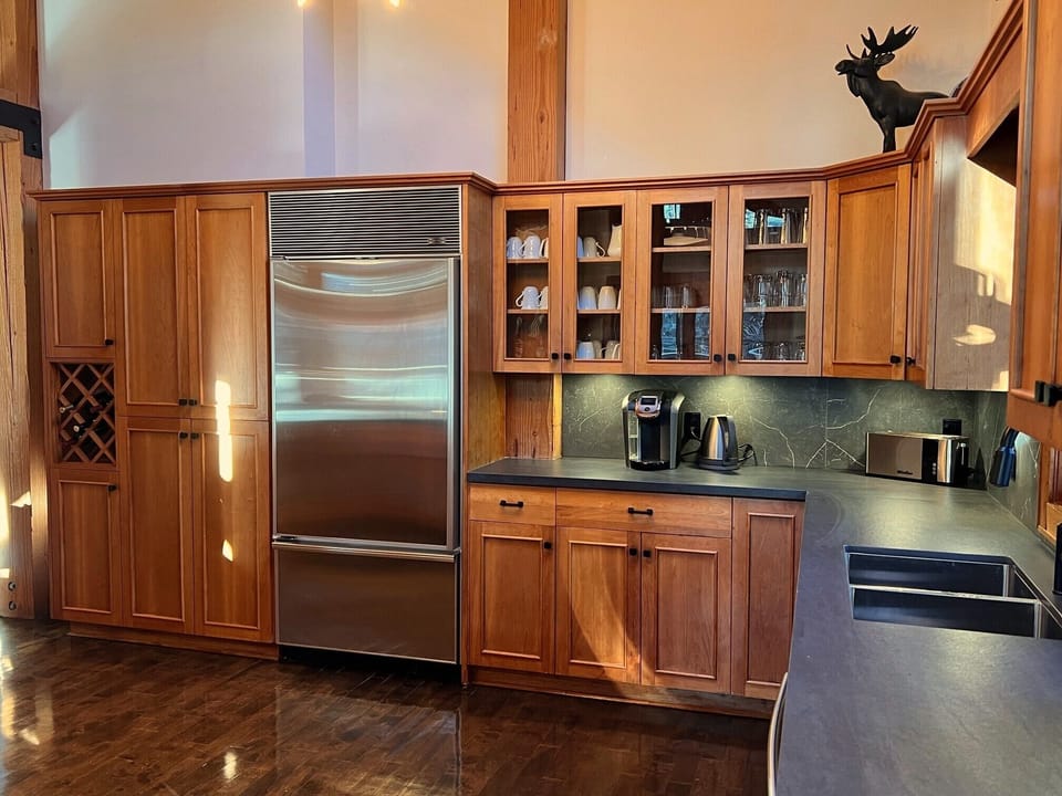 Renovated kitchen with stainless steel appliances