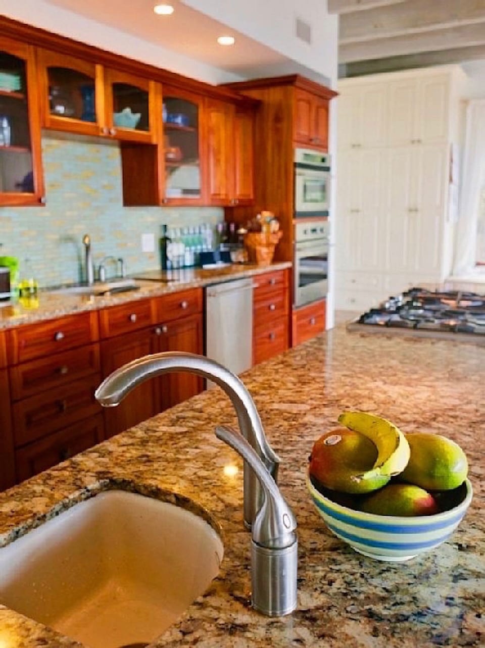 Fully equipped chef inspired kitchen. Three Palms is set up to entertain. 