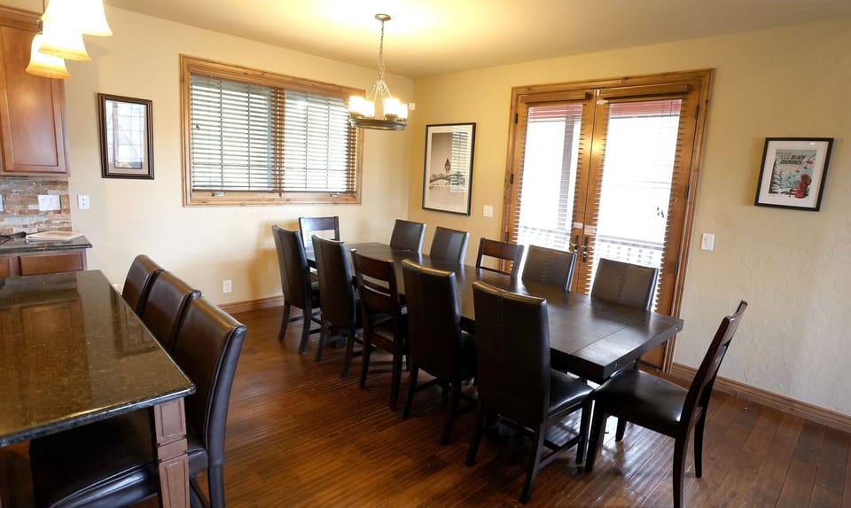 Dining Room table, seats 12 plus 3 on barstools