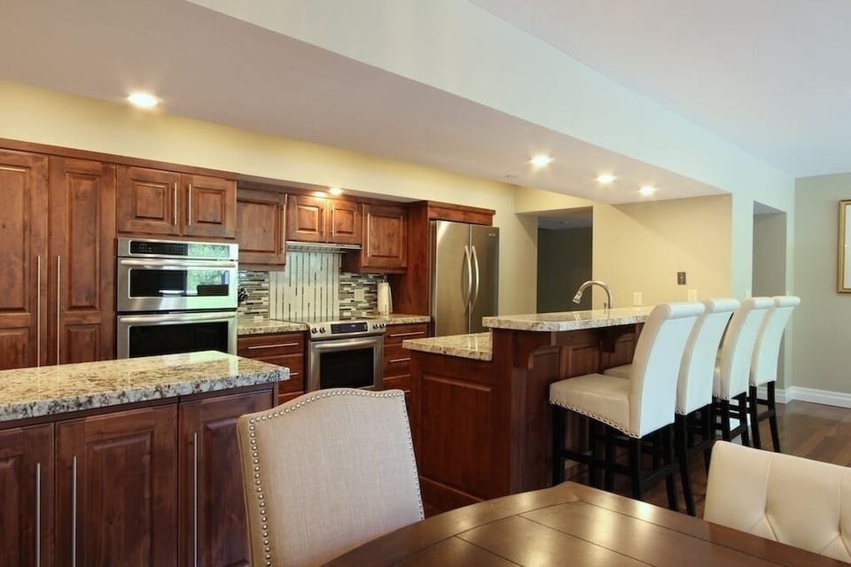 Open layout kitchen is great for families or entertaining
