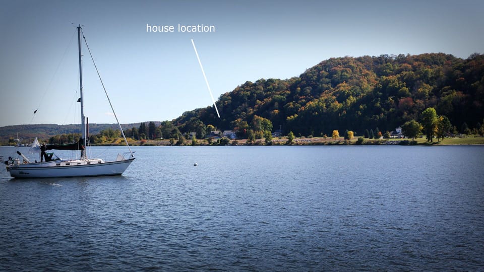 View of the house location facing south from Betsie Bay