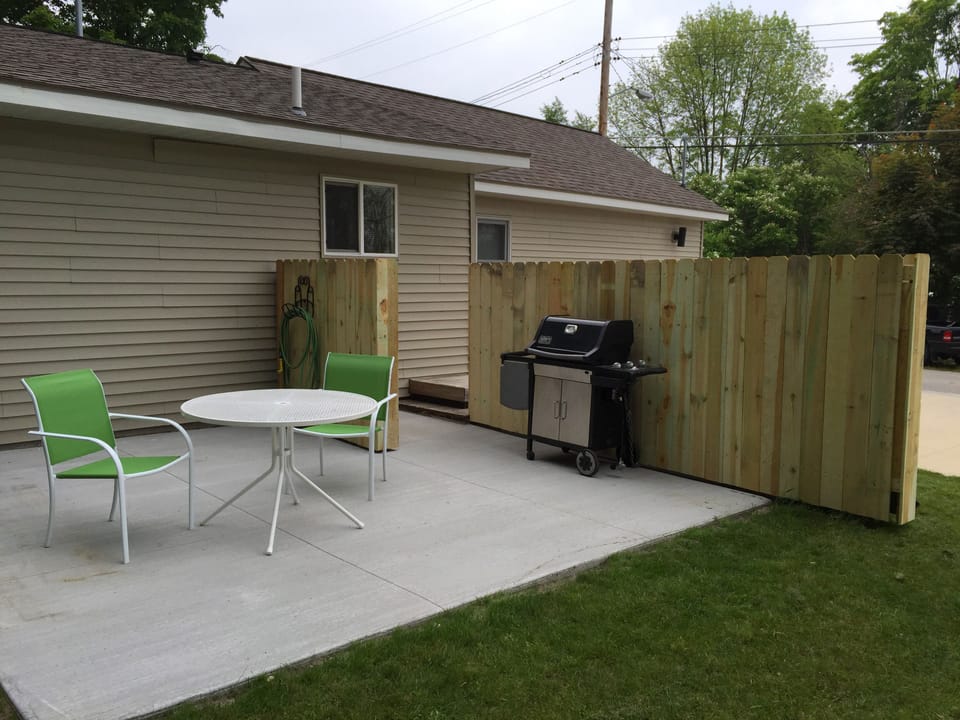 Gas grill and patio area
