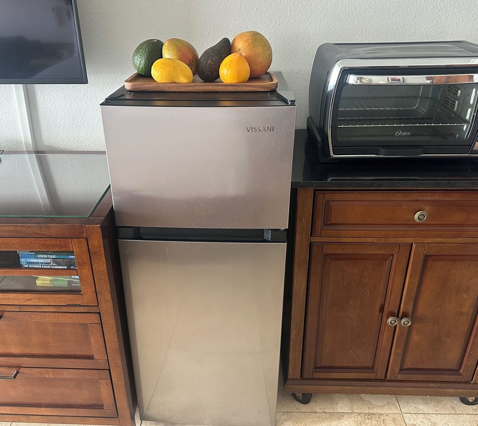 2nd mini fridge with separate freezer.