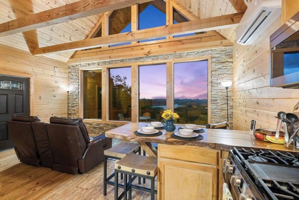 Cook with a view—prepare meals while the lake and mountains keep you company.