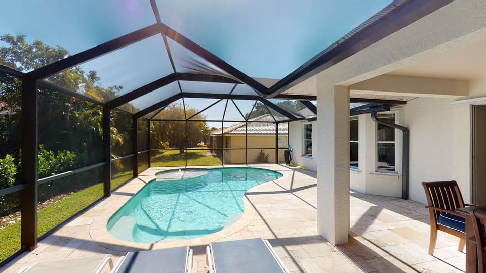 Pool area faces SW - plenty of sun!