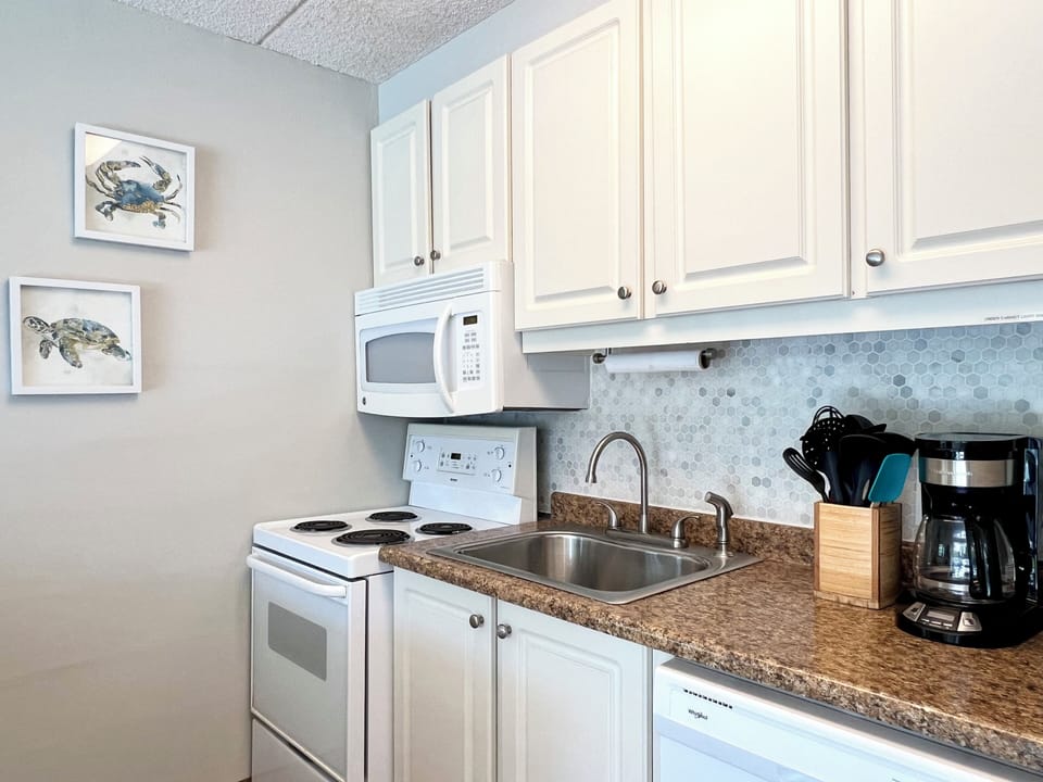 Coffee maker and cooking utensils