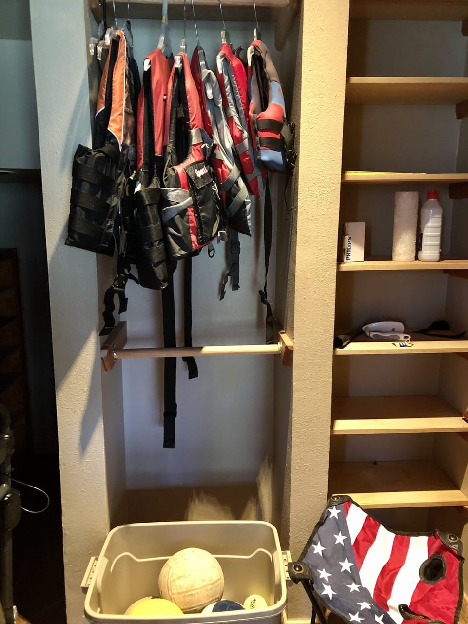 Life jackets and storage