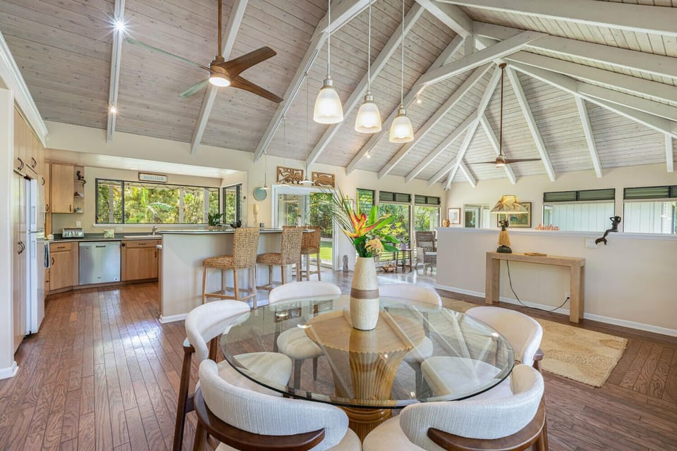 Enjoy dinner with cathedral ceilings and plenty of space