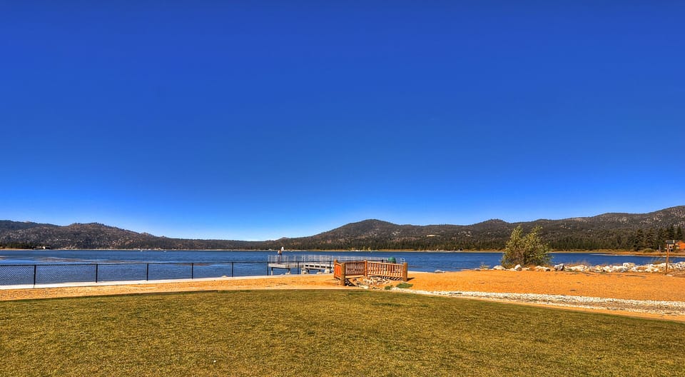 Big Bear Lake is a few minutes walk away