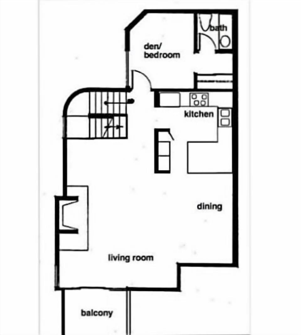 Floor plan of second floor & balcony
