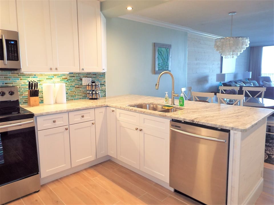 Stocked with new stainless appliances