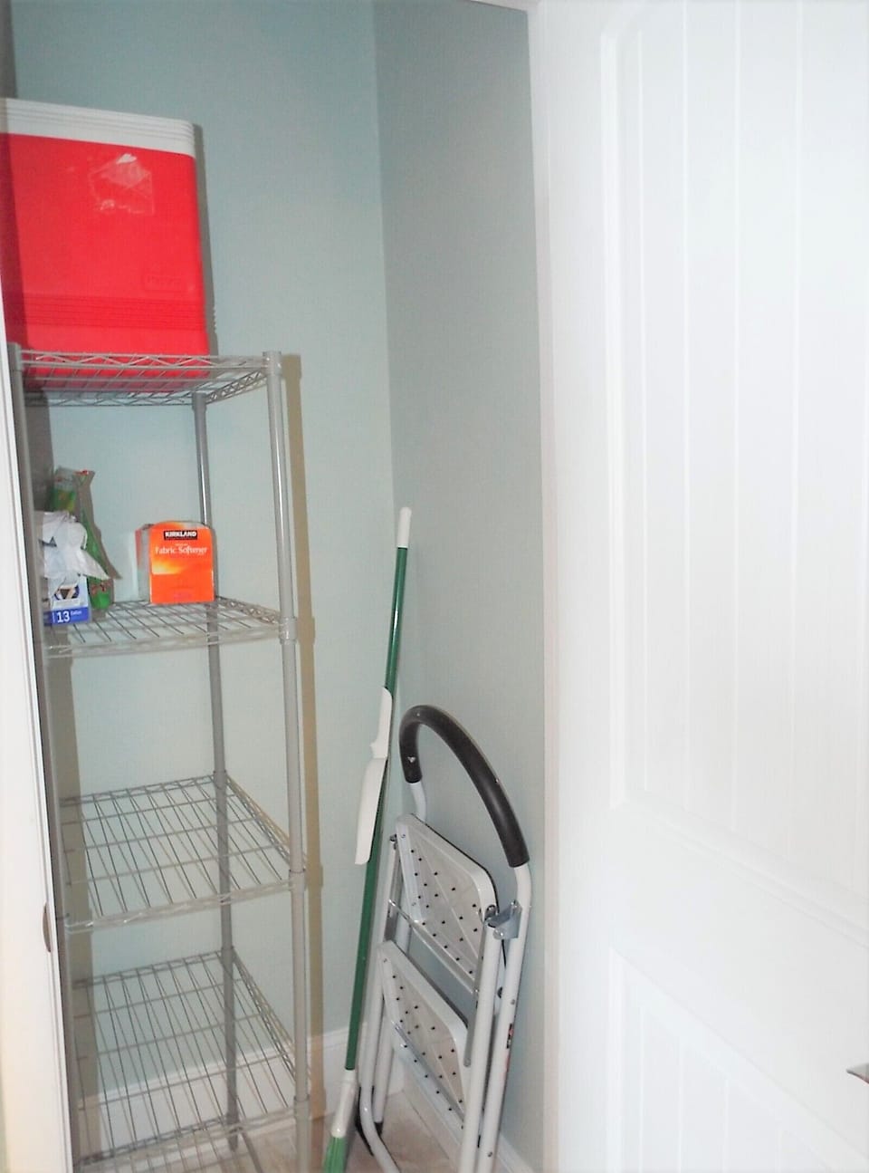 Guest storage area in pantry