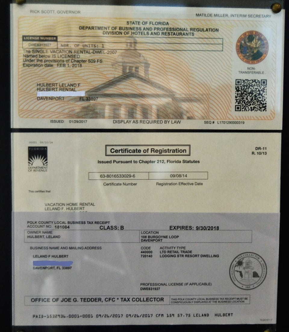Lastly we are licensed as required by  Florida and pay any required taxes.