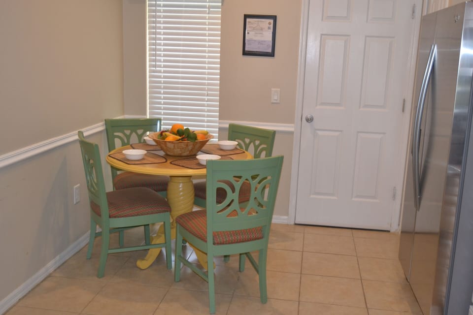 Seating for four in the kitchen for a quick meal