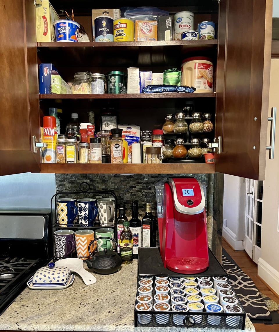 Fully stocked cabinet