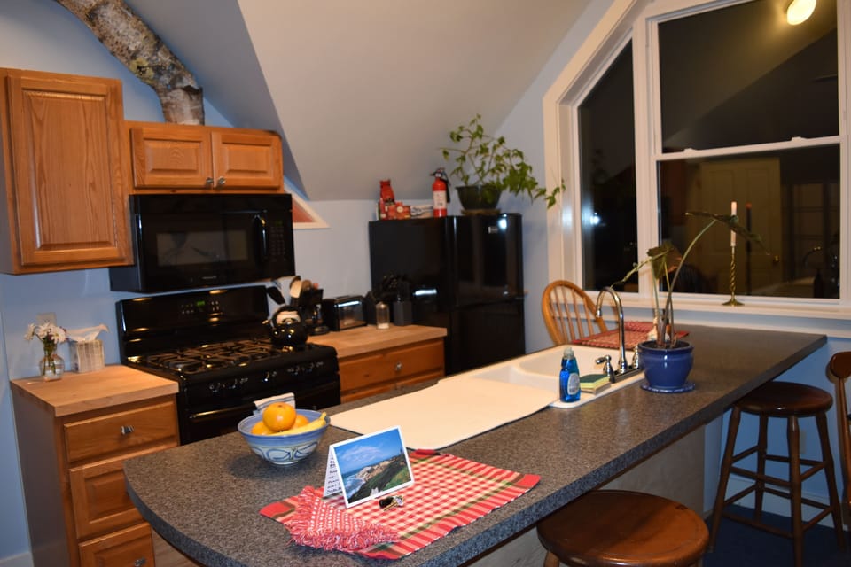 There is a gas stove and everything you need to cook a wonderful meal!