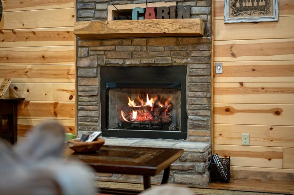Propane fireplace-available in season