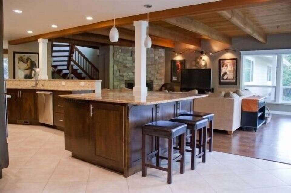 Kitchen Island with Bar Stools