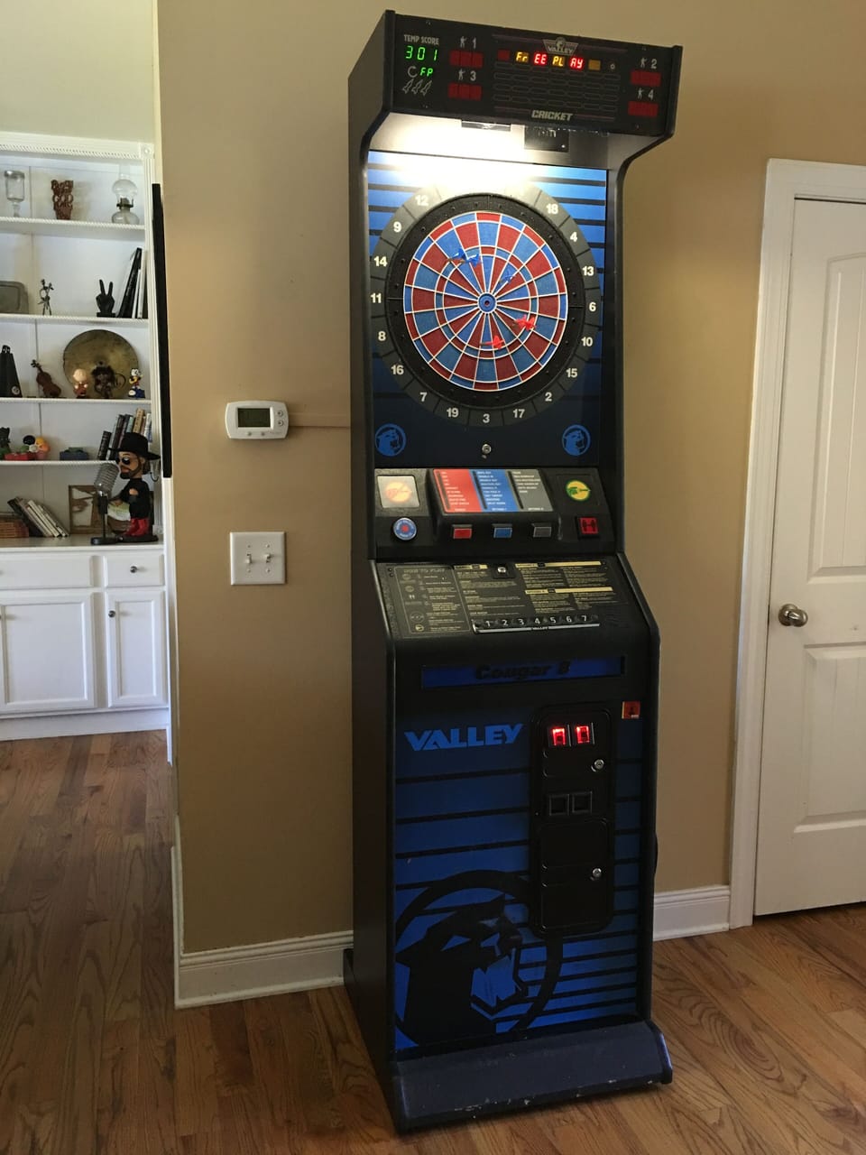 Commercial soft tip dartboard. No coins required!
