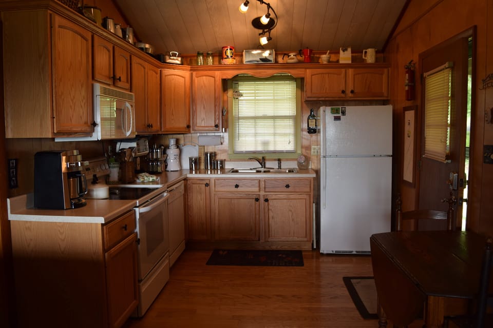 open and well stocked kitchen