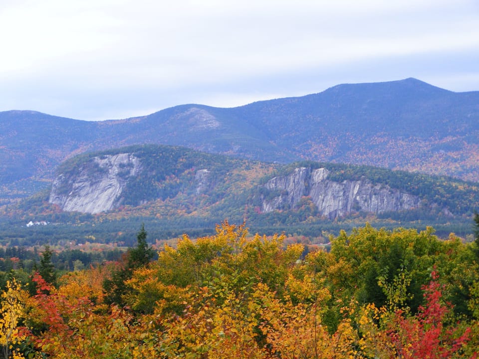Our View of Cathedral ledge, White Horse and the Moats off the back deck (Fall)