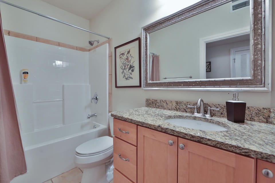 Hall Bathroom with Tub and Shower combination.