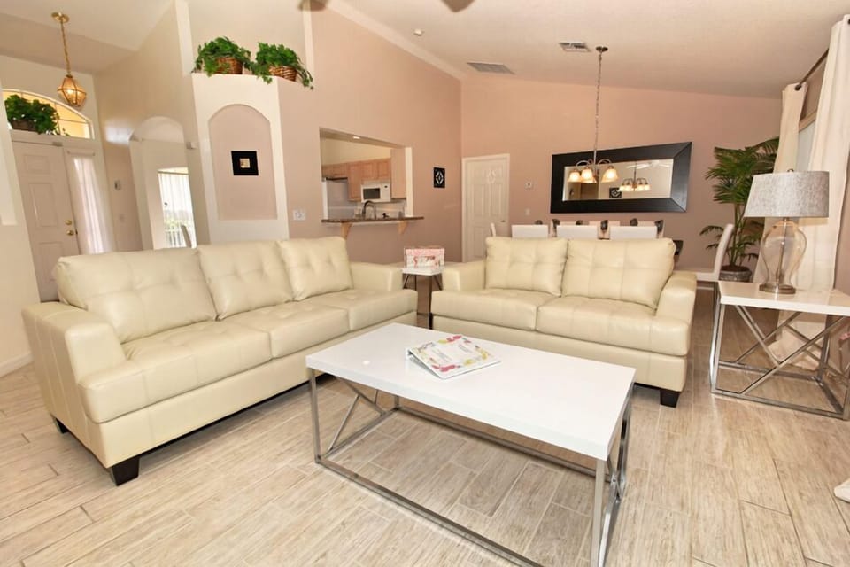 The Great Room featuring Two Comfortable Leather Sofas