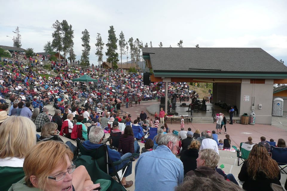Short walk to free summer concerts at Dillon Amphitheater