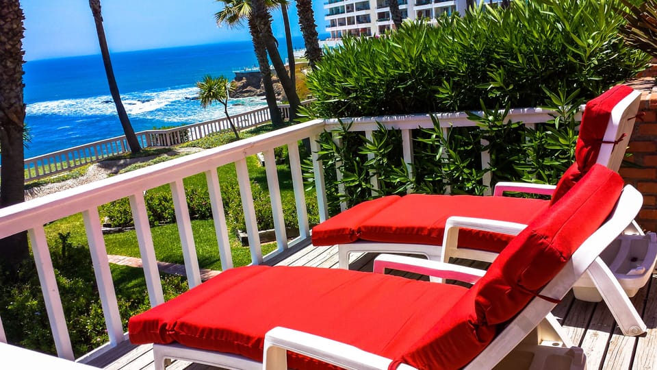 Enjoy the comfy chaise lounges from your third oceanfront deck.
