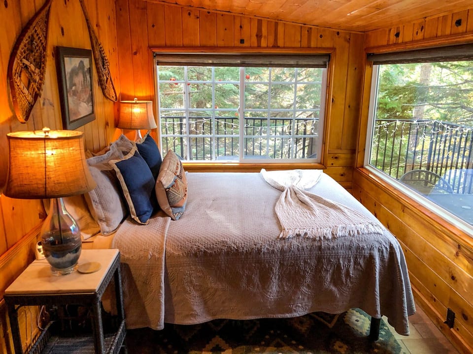 Get warm and cozy in the "tree house" bedroom!